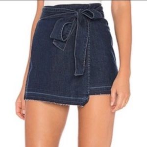 Paige Denim Wrap Tie Skirt